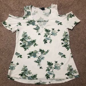 V-Neck Shirt with Shoulder Cuts